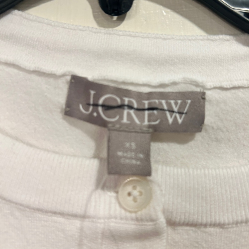 J Crew Jackie Cardigan Sweater XS White NWT Button Front CJ755 J.Crew - Picture 5 of 10